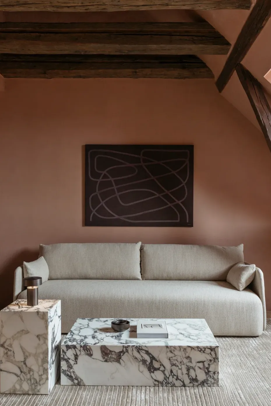 Mesa auxiliar Plinth tall 30x30x51 cm, Multi rose