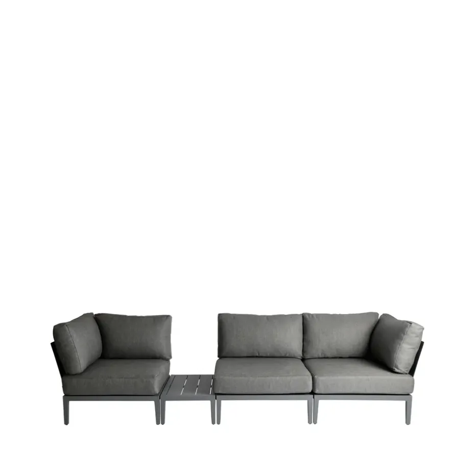 Mesa auxiliar Santander 75x43x24 cm, Gris aluminio