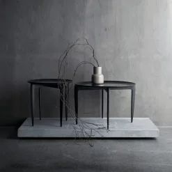 Mesa con bandeja Foldable Ø 45 cm, negro