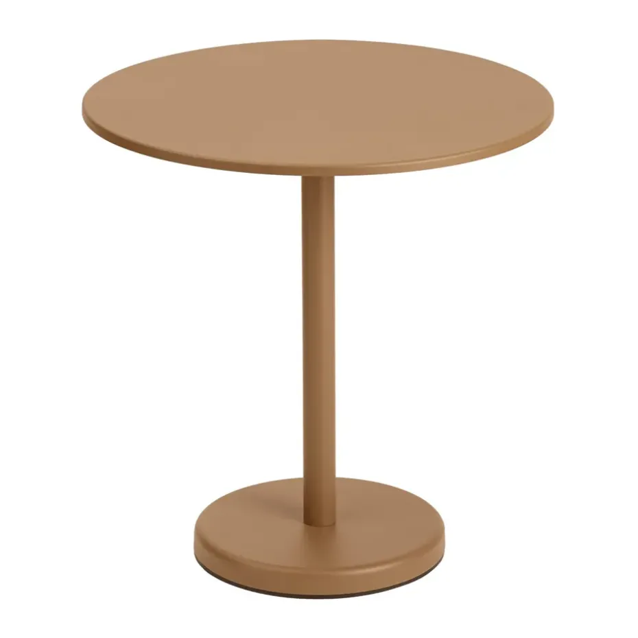 Mesa de acero Linear Ø70 cm, Burnt orange