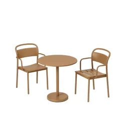 Mesa de acero Linear Ø70 cm, Burnt orange