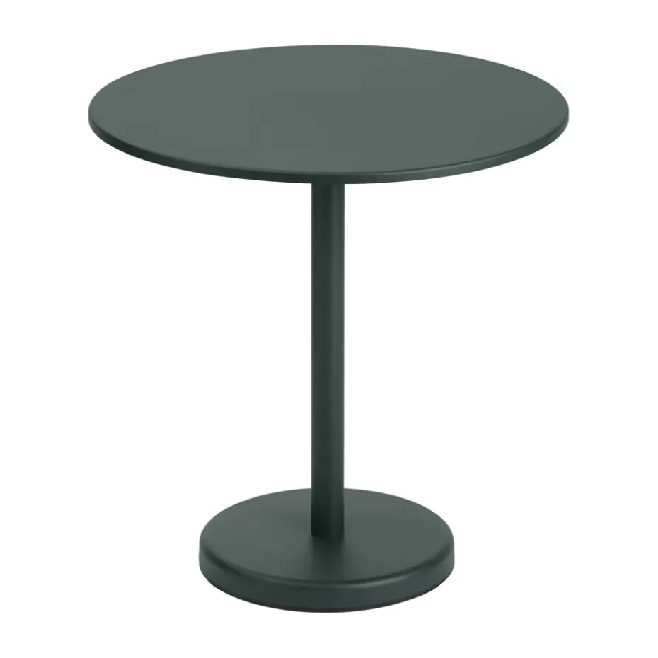 Mesa de acero Linear Ø70 cm, Dark green