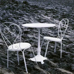 Mesa de café Classic, Mármol blanco, soporte negro