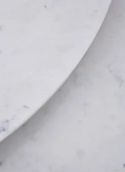 Mesa de café Screw Ø60 cm, Mármol blanco-hierro fundido