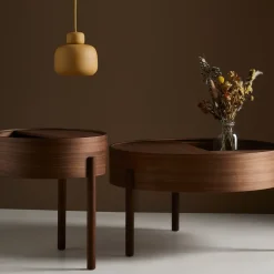 Mesa de centro Arc Ø66 cm, Nogal