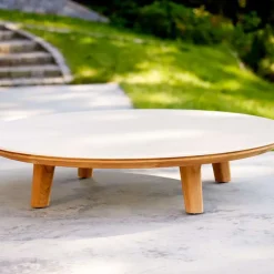 Mesa de centro Aspect, Travertin-teak