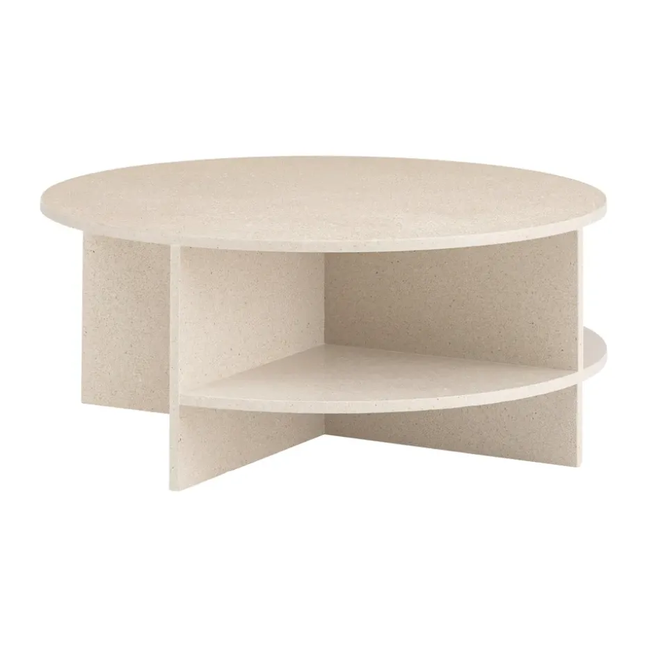 Mesa de centro Halves, Topo claro-terrazo, Ø85 cm