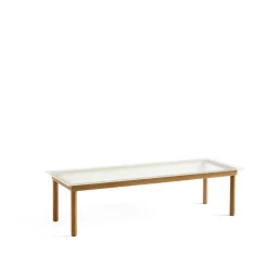 Mesa de centro Kofi, Oak-ribbed glass, 50 cm