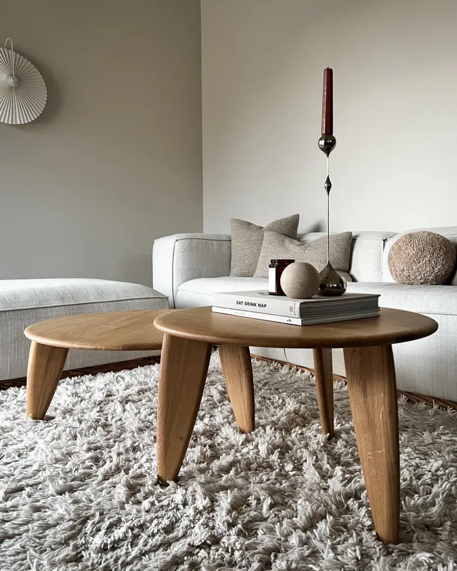 Mesa de centro Lyckeby Ø80x29 cm, Naturlackad ek