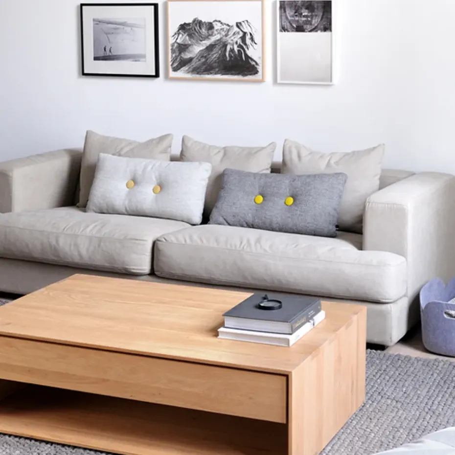 Mesa de centro Nordic, Roble aceitado 1 cajón 120x70 cm