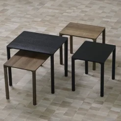 Mesa de centro Piloti 6715, Roble claro aceitado - altura 35 cm