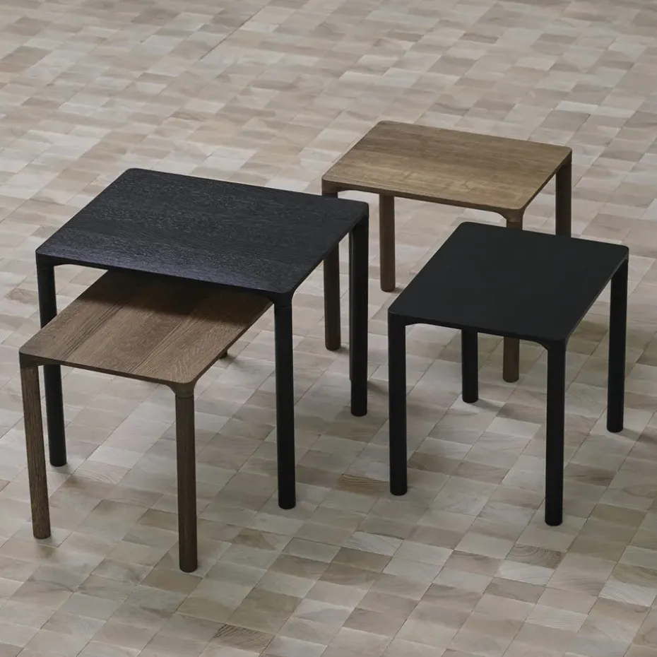 Mesa de centro Piloti 6715, Roble claro aceitado - altura 35 cm