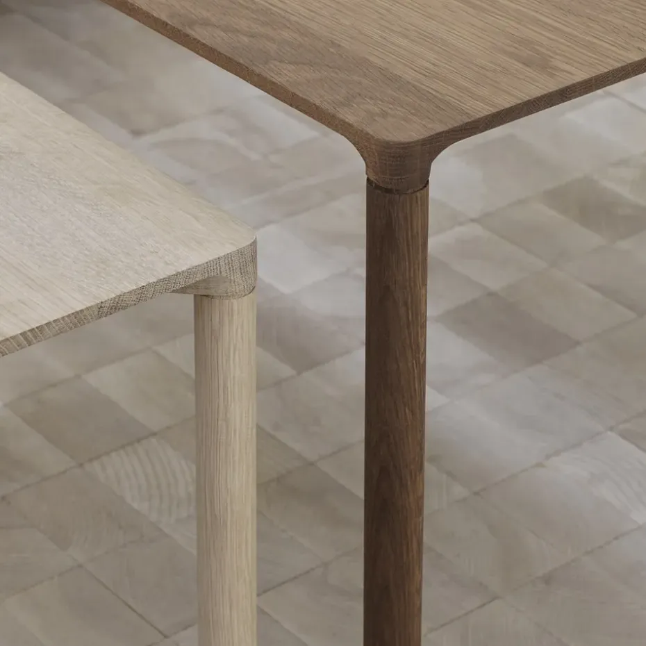 Mesa de centro Piloti 6715, Roble enjabonado - altura 41 cm