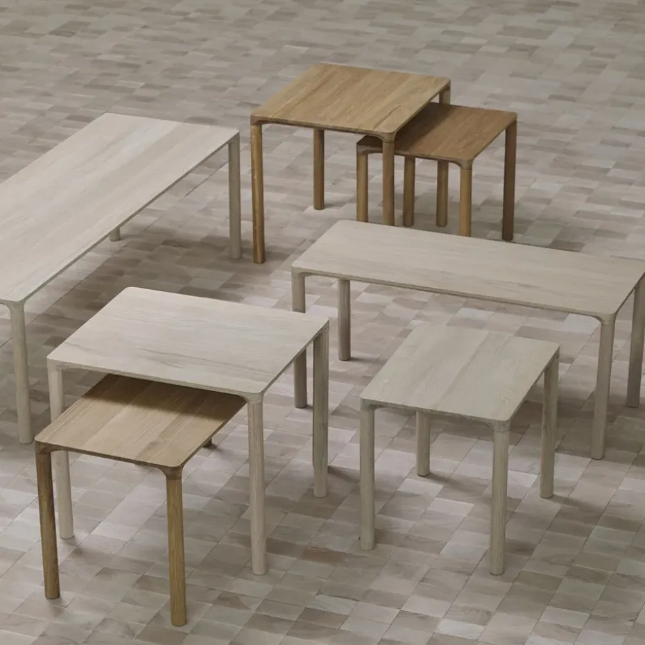 Mesa de centro Piloti 6715, Roble enjabonado - altura 41 cm