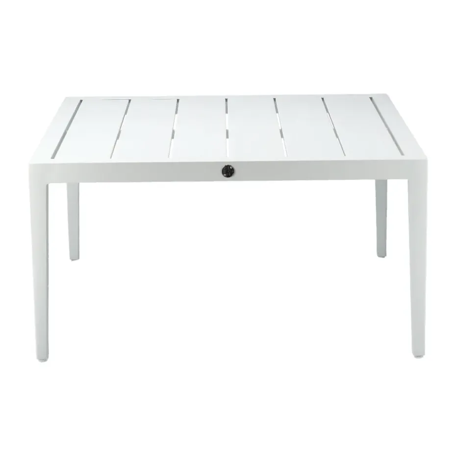 Mesa de centro Santander 78x78x40 cm, Aluminio blanco