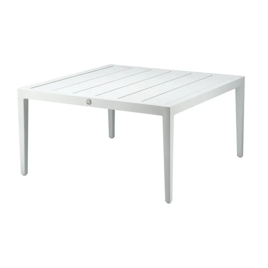 Mesa de centro Santander 78x78x40 cm, Aluminio blanco