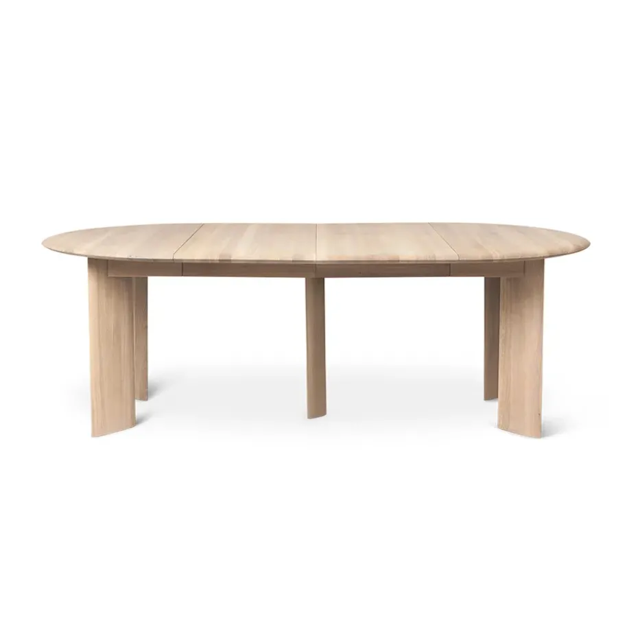Mesa de comedor Bevel Extendable, Roble blanco aceitado, incluye 2 hoja de extensión
