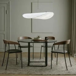 Mesa de comedor Florence redonda, mármol negro marquina, ø120 cm, soporte negro