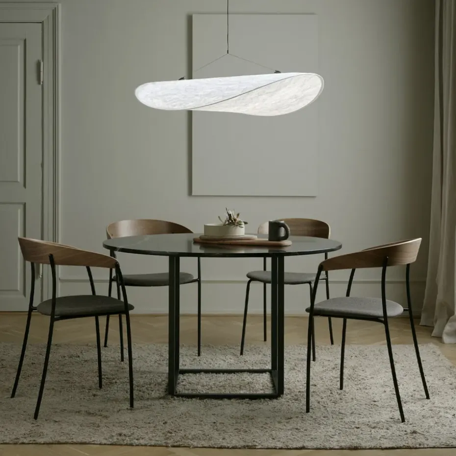 Mesa de comedor Florence redonda, mármol negro marquina, ø120 cm, soporte negro