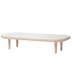Mesa Fly SC5, Roble aceitado claro + mármol blanco