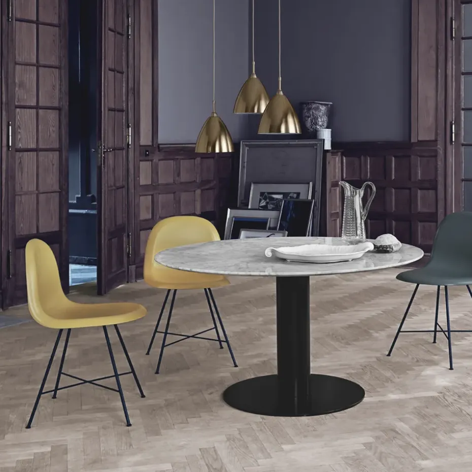 Mesa Gubi 2.0, Marble green, ø110, base negra