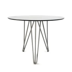 Mesa High Tech ø90 cm, Blanco-estructura galvanizada en caliente