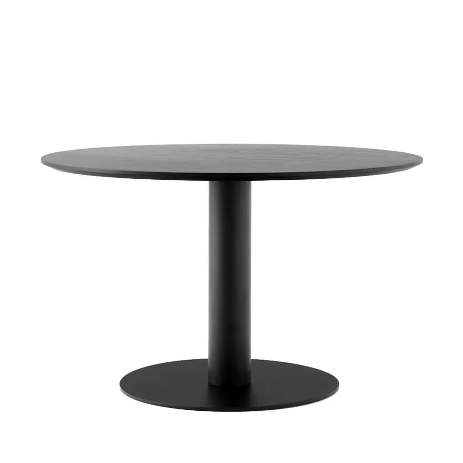 Mesa In Between SK12, Roble lacado negro, base de metal negro mate
