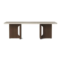Mesa lounge Androgyne, Sand/kunis breccia, base de roble teñido de negro