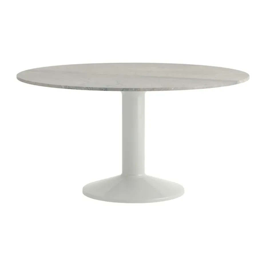 Mesa pedestal Midst, Grey marble-grey, Ø140 cm