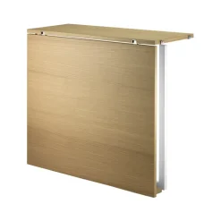 Mesa plegable String, Roble-patas de metal blancas