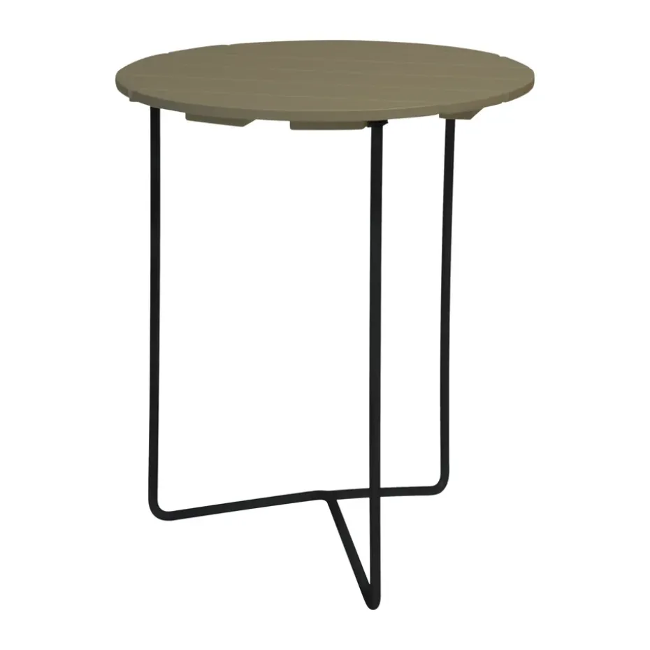 Mesa Table 6B, Verde claro roble-negro, Ø60 cm