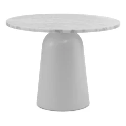 Mesa Turn ajustable Ø55 cm, mármol blanco