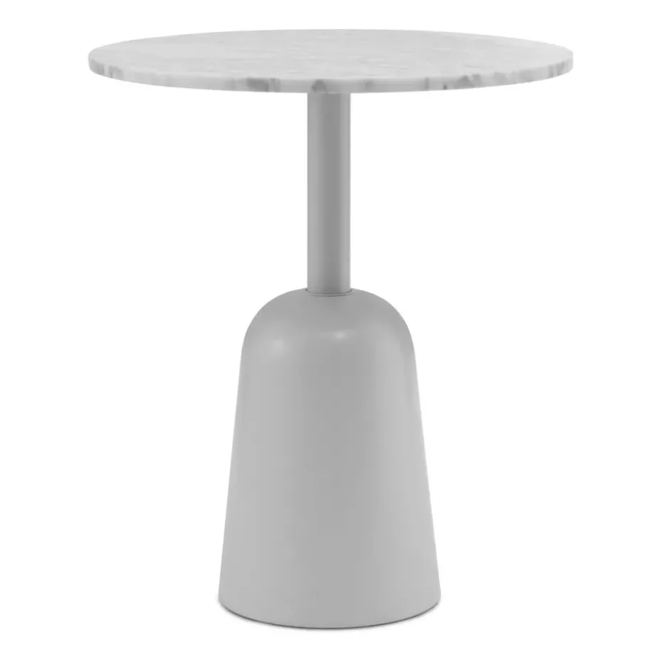 Mesa Turn ajustable Ø55 cm, mármol blanco