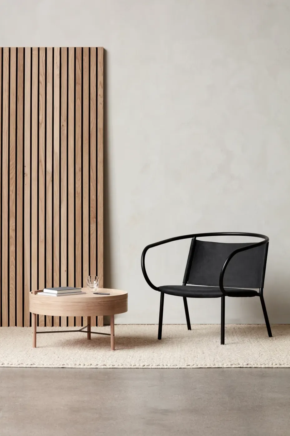 Mesa Turning, roble natural-cromo