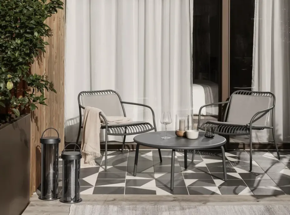 Mesa YUA lounge Ø80 cm, Silk grey