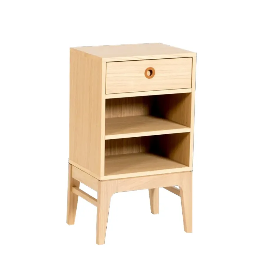 Mesita de noche Höllviken, Roble blanqueado, 1 caja