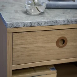 Mesita de noche Höllviken, Roble blanqueado, 1 caja