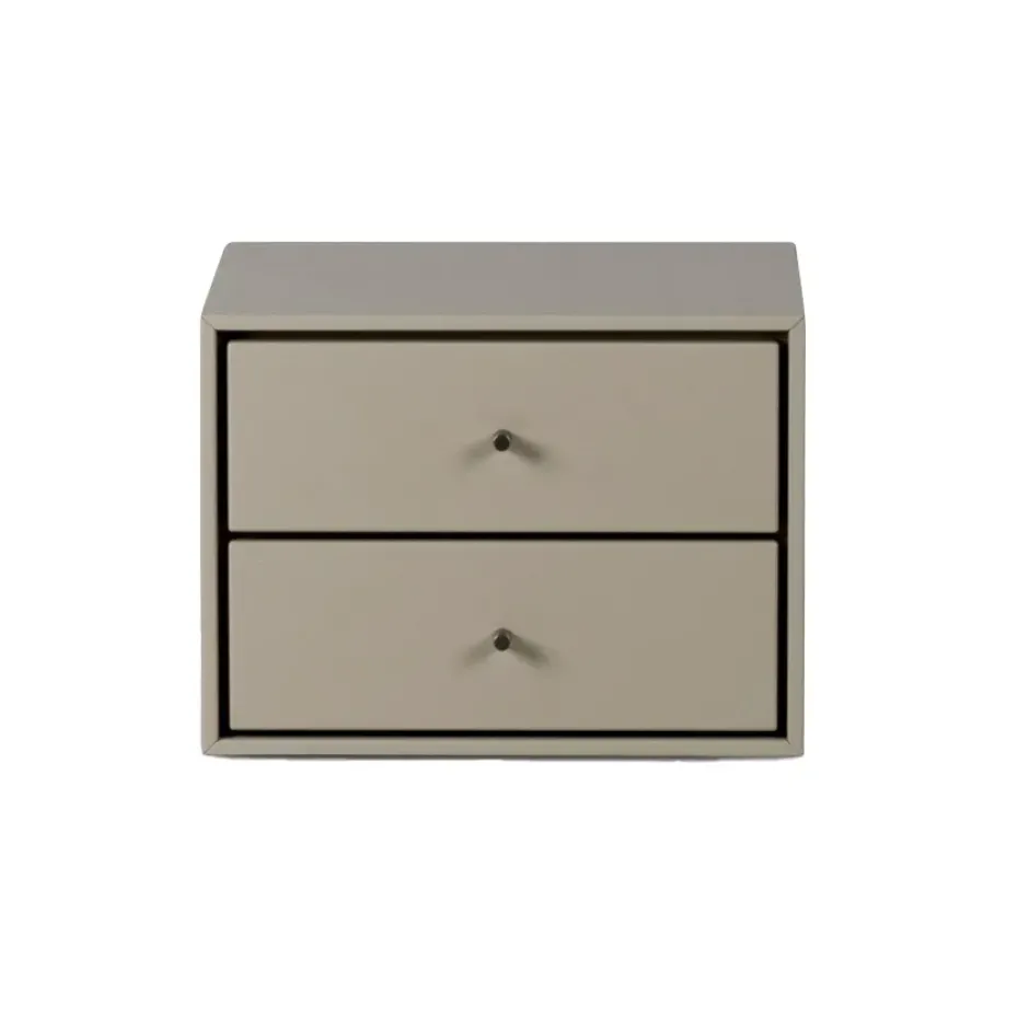 Mesita de noche suspendida Volt , Beige-acero inoxidable