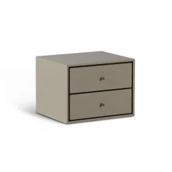 Mesita de noche suspendida Volt , Beige-acero inoxidable