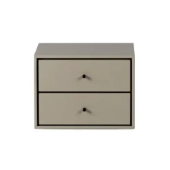 Mesita de noche suspendida Volt , Beige-negro