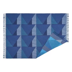 Metric focus Núm. 3 manta de algodón 130x185 cm, Azul