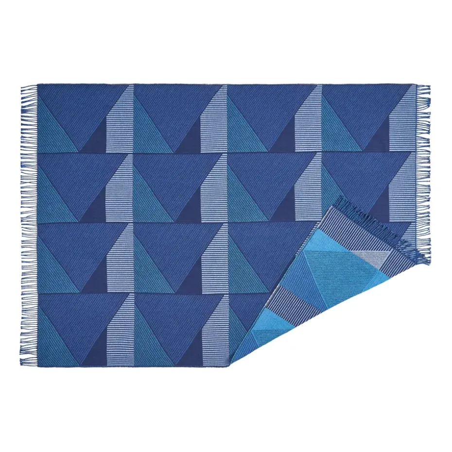Metric focus Núm. 3 manta de algodón 130x185 cm, Azul