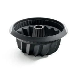 Molde savarin hondo Lékué de silicona Ø22 cm, Negro