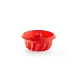 Molde savarin hondo Lékué de silicona Ø22 cm, Rojo