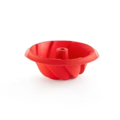 Molde savarín espiral Lékué de silicona, Rojo