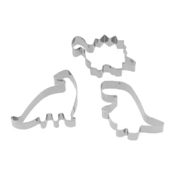 Moldes de galletas de dinosaurio Nordwik, 3 piezas, Acero inoxidable