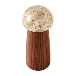 Molinillo de sal y pimienta Yami S, Madera de fresno carbonizada-mármol
