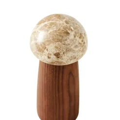Molinillo de sal y pimienta Yami S, Madera de fresno carbonizada-mármol