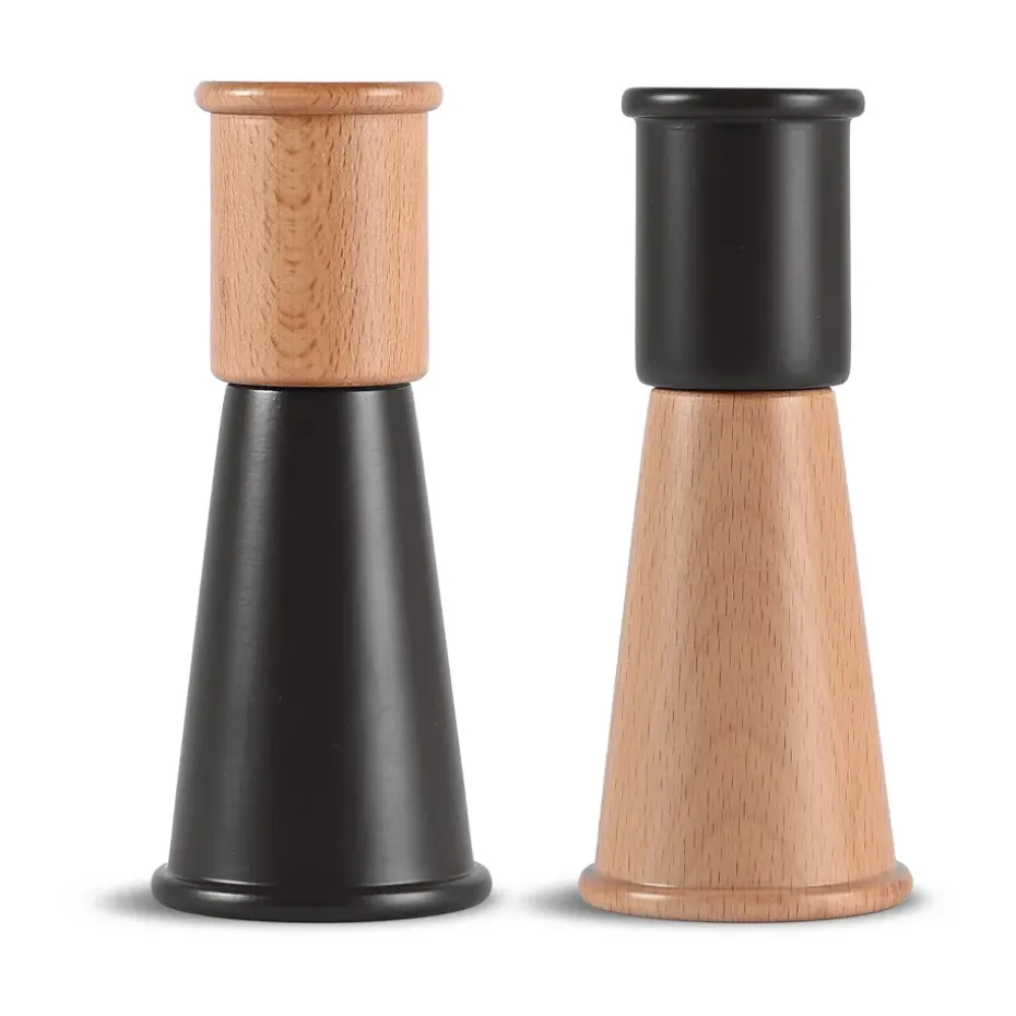 Molinillo pequeño de sal y pimienta Gurken 2 piezas, Negro-marrón