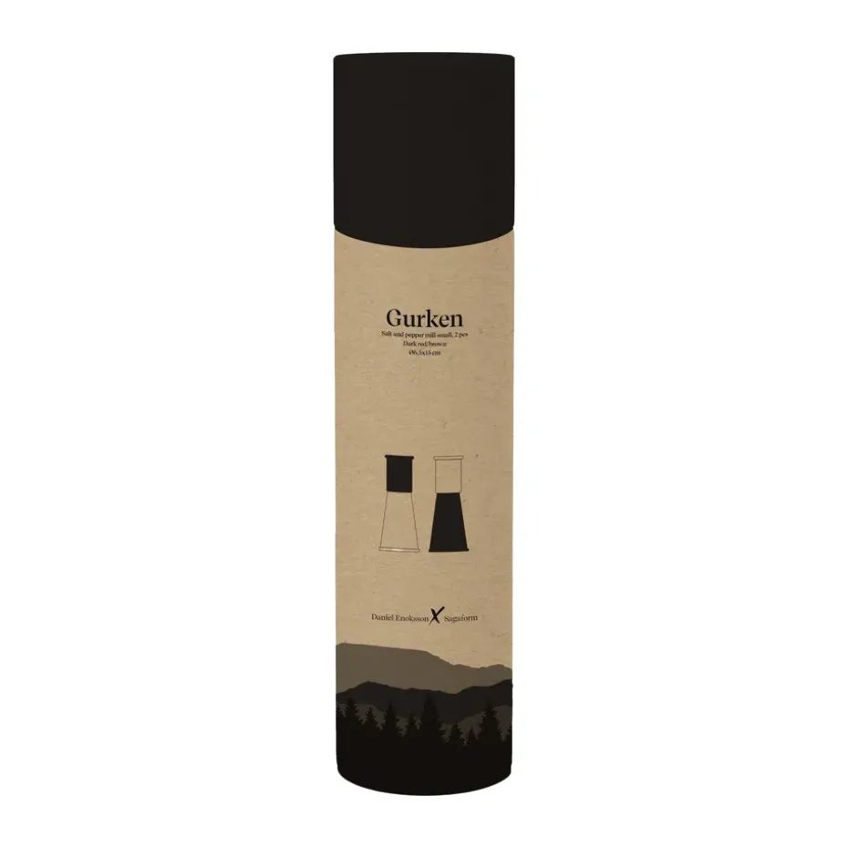 Molinillo pequeño de sal y pimienta Gurken 2 piezas, Negro-marrón